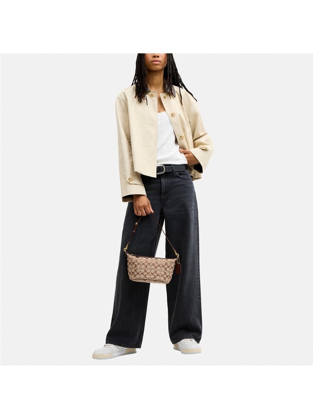 Coach Beige/Khaki Signature Jacquard Demi Shoulder Bag - New - Picture 2 of 5